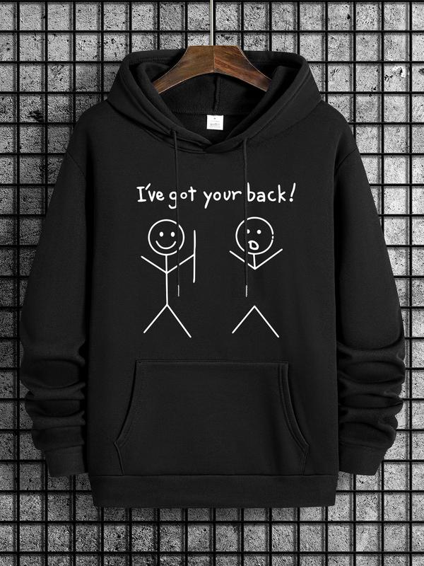 Unisex Men's Cartoon Graphic Essentials Hoodie, Casual Pocket Sweatshirt, Long Sleeve Top for Spring & Fall... (Image 1)