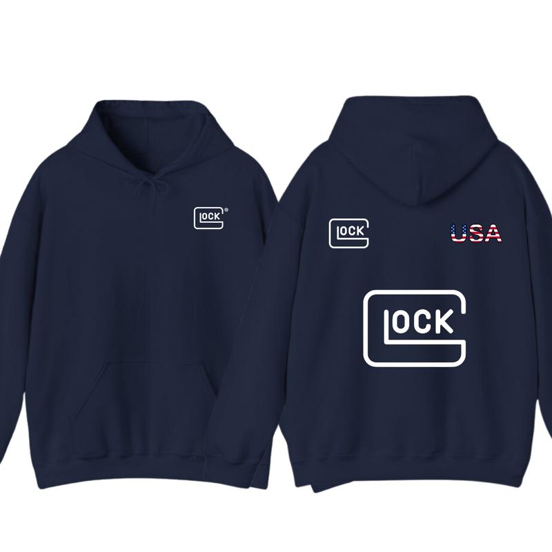Glock Hoodie with USA Flag Design for Men, Classic Fit - Classic T-Shirts, Sweatshirt | PureTeeCo.com (Image 9)