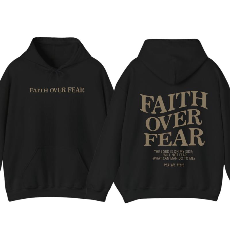 Faith over fear christian hoodie ,Christian Jesus trendy Verse and T-shirt Hoodie Sweatshirt | PureTeeCo.com (Image 1)