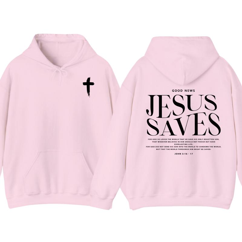Jesus Saves John 316-17 Front and Back Print Christian Pullover Hoodie Full Color, for Men Women T-Shirts,... (Image 6)