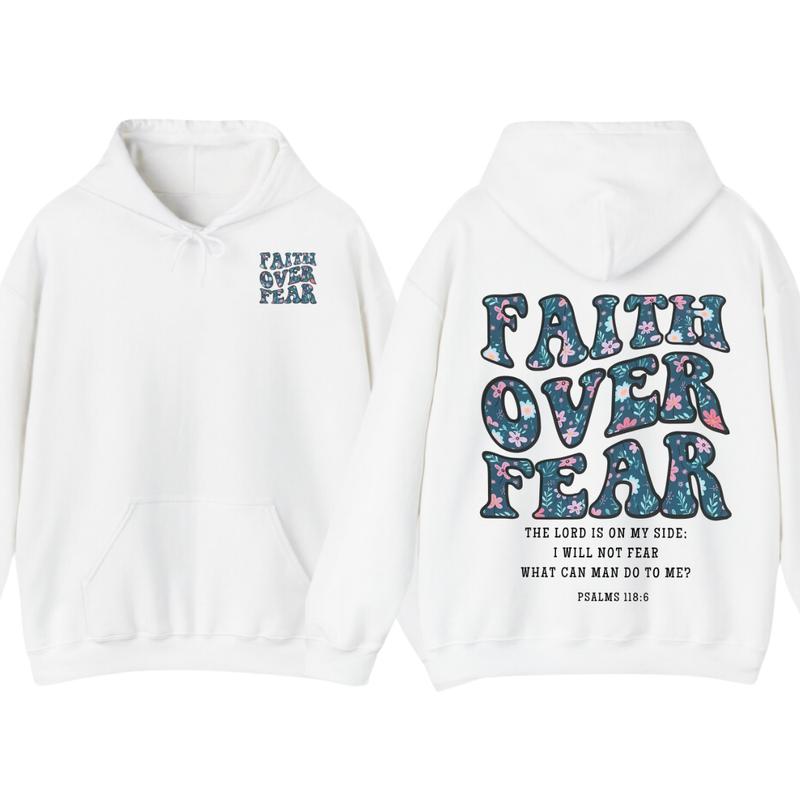 Faith Over Fear Christian Hoodie, Aesthetic Christian, Jesus Shirt, Church Hoodie,Cotton Fabic Soft Top Sweatshirt (Image 2)