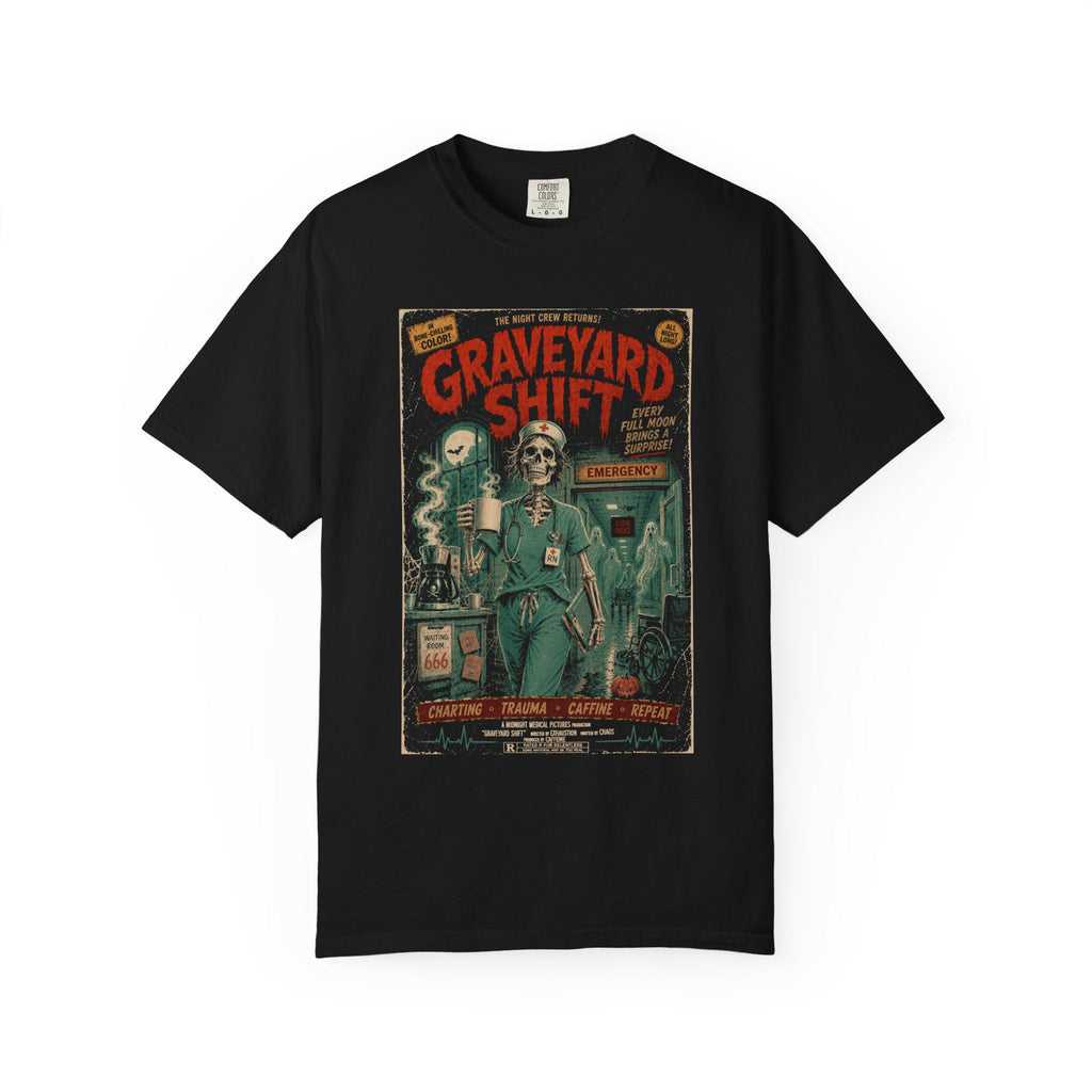 Nurse Graveyard Shift Horror Poster Tee Night Shift Nurse Er Nurse Halloween (2)