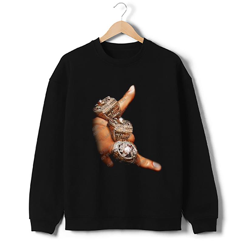 The G.O.A.T 3 Rings T-Shirt Greatest Of All Time T-Shirt Crewneck Cotton Hoodie, Sweatshirt | PureTeeCo.com (Image 3)