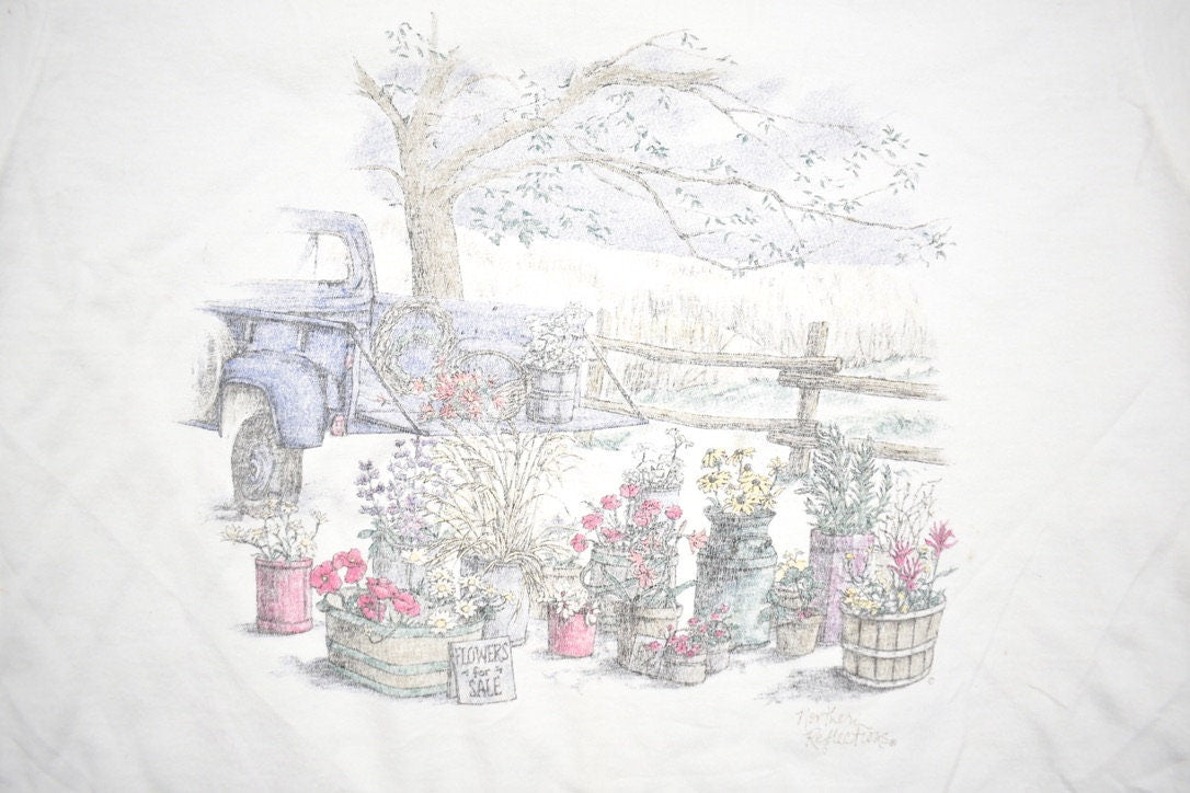 Vintage 1990s Northern Reflections Flowers Sale Drawing Streetwear Retro Made Canada 90s (3)