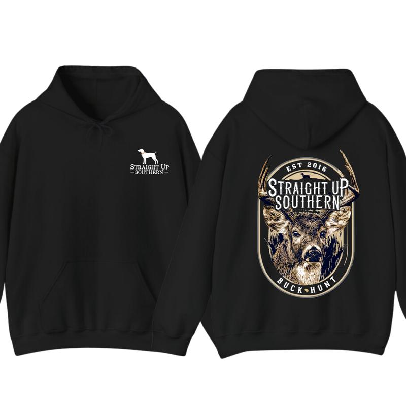 Straight Up Southern Buck Hunt Hoodie, Perfect for Every Outdoor Adventure Classic Cotton Classic Cotton... (Image 1)