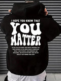 Letter Print Men's Casual Drawstring Hoodie, Regular Fit Sweatshirt for Spring & Fall, Fashionable Daily Men's... (Image 1)