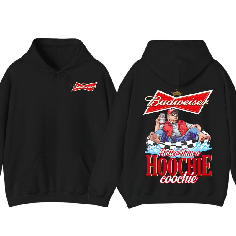 Budweiserr, Beer, Budweiser Hotter than a Hoochie Coochie Beer 2 Sides Hoodie, For Men, For Women T-Shirts,... (Image 1)