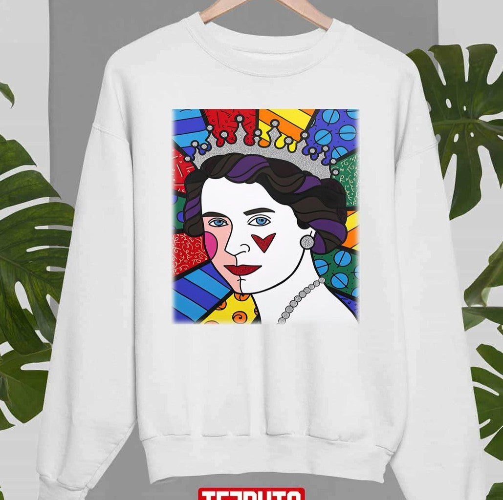 Queen Elizabeth Colorful Art Unisex Sweatshirt