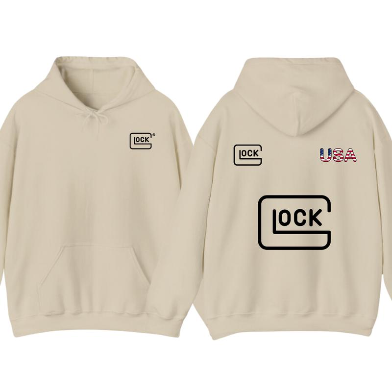 Glock Hoodie with USA Flag Design for Men, Classic Fit - Classic T-Shirts, Sweatshirt | PureTeeCo.com (Image 5)