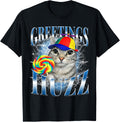 Greetings Huzz Cat Meme Kid Unisex T-shirt, Sweatshirt, Hoodie (1)