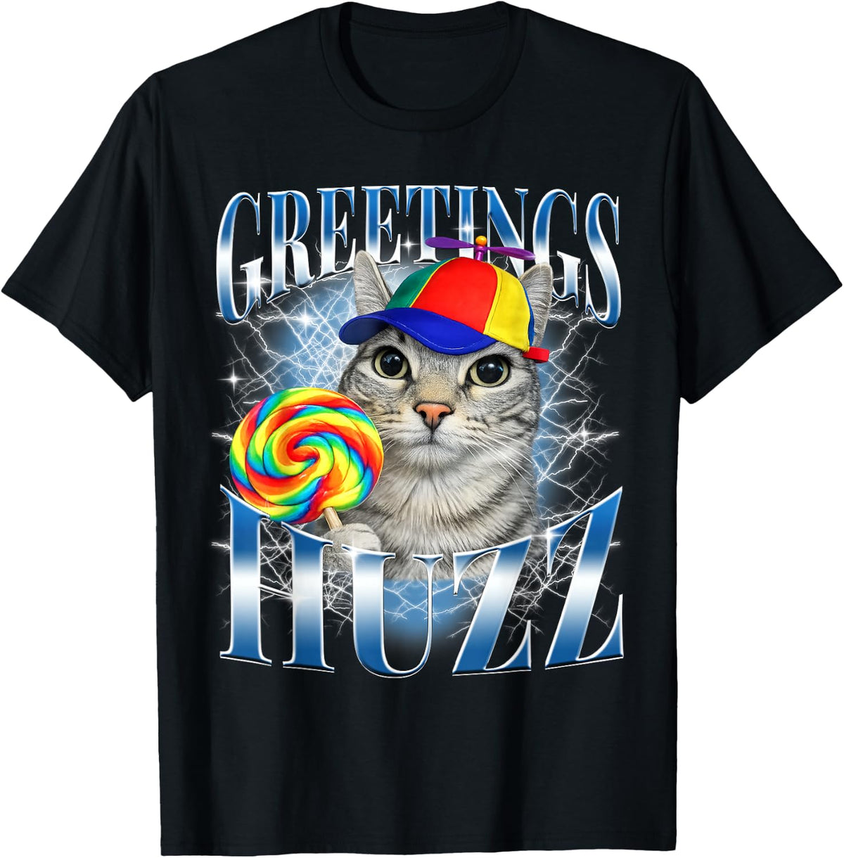 Greetings Huzz Cat Meme Kid Unisex T-shirt, Sweatshirt, Hoodie (1)