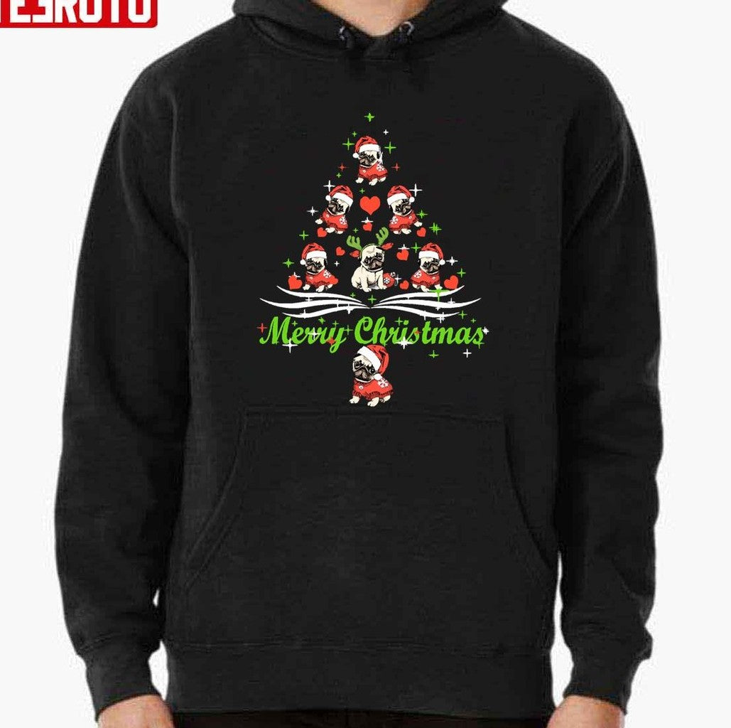 Pug Merry Christmas Funny December Festival Dog Unisex Sweatshirt