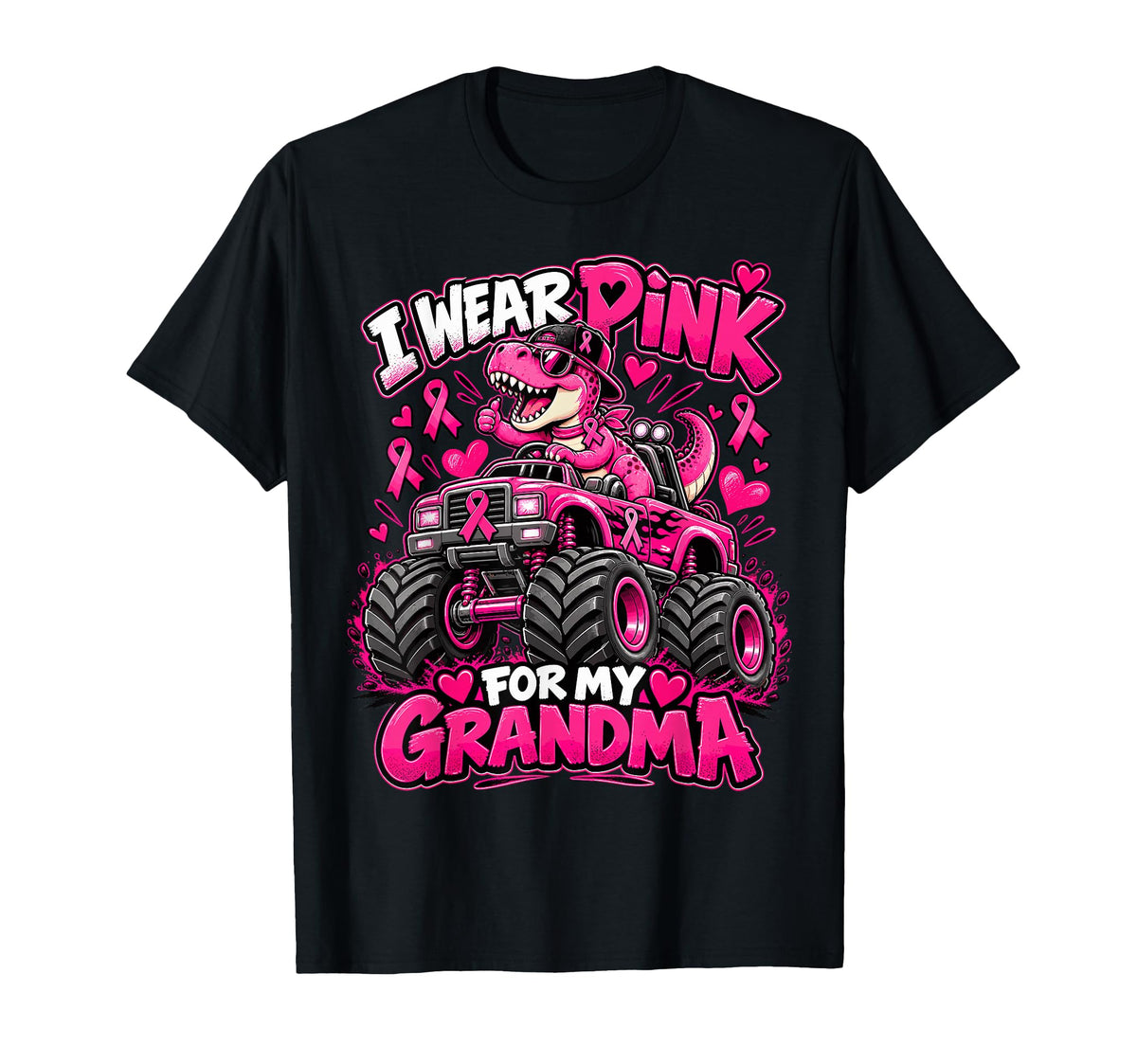 Pink Grandma Dinosaur Monster Truck Unisex T-shirt, Sweatshirt, Hoodie (1)