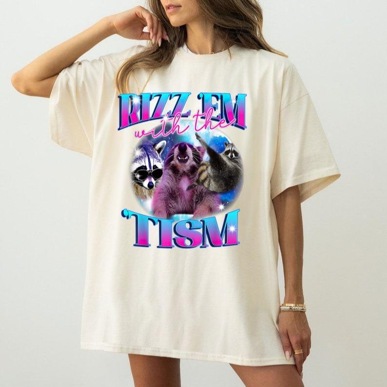 Autism Funny Rizz Em With The Tism Meme Autistic Opossum T-Shirt Hoodie, Sweatshirt | PureTeeCo.com (Image 4)
