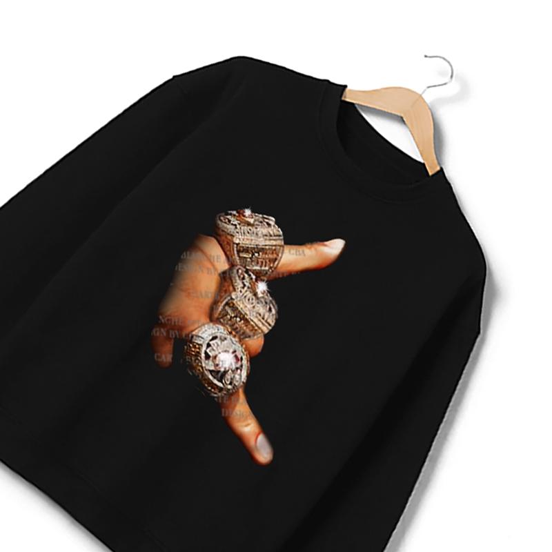 The G.O.A.T 3 Rings T-Shirt Greatest Of All Time T-Shirt Crewneck Cotton Hoodie, Sweatshirt | PureTeeCo.com (Image 4)