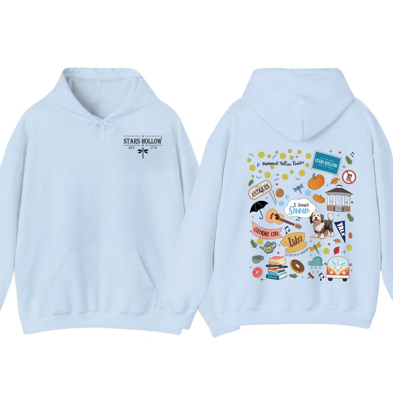 Stars Hollow Hoodie, Lukes Diner, Gilmore Girl tshirt Eras, Fall Comfort Womenswear Sweatshirt | PureTeeCo.com (Image 7)