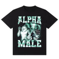 Alpha Male Ironic Shirt With Wolf Graphic, Ironic Alpha Male Unicorn Rainbow, Funny Unisex T-Shirt, Funny... (Image 1)