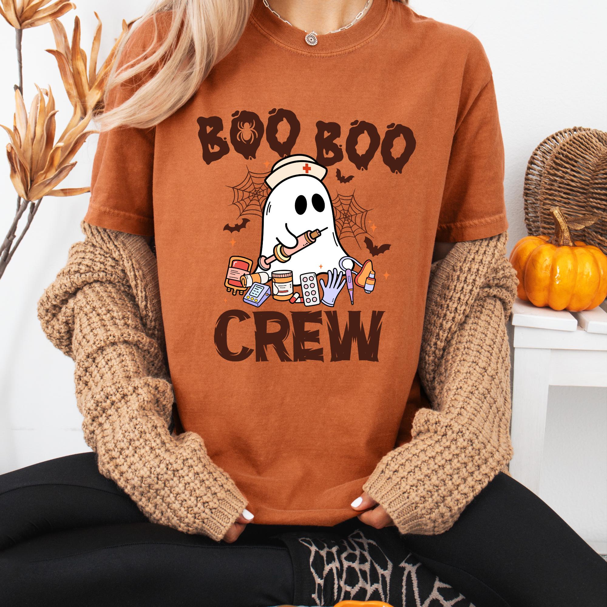 Comfort Colors Halloween Nurse Boo Boo Crew Tee Halloween Rn Halloween Ghost Boo Nurse Tee (2)
