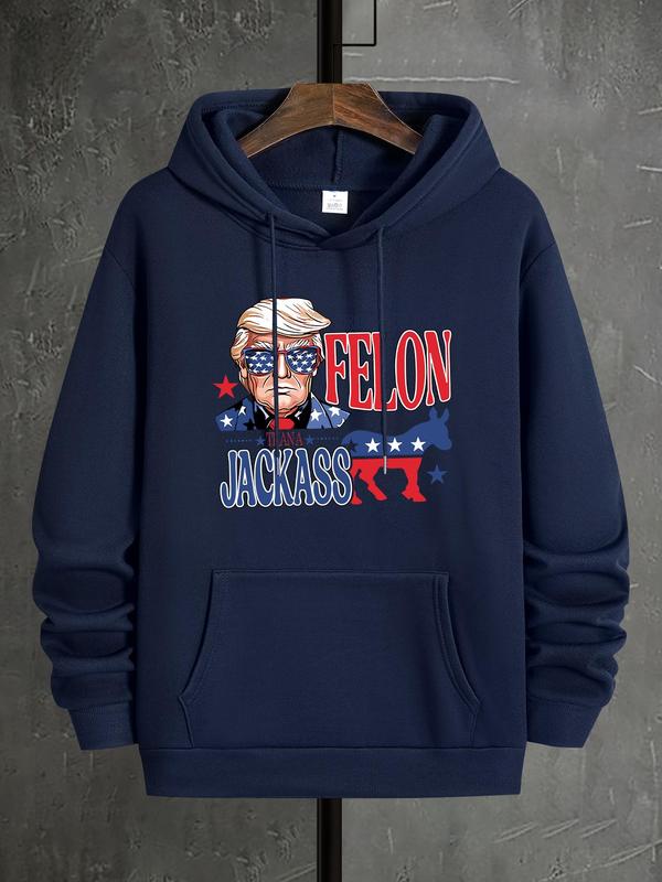 Men's Letter Graphic Print Drop Shoulder Hoodie, Casual Drawstring Pocket Sweatshirt, Daily Outdoor Men's... (Image 5)