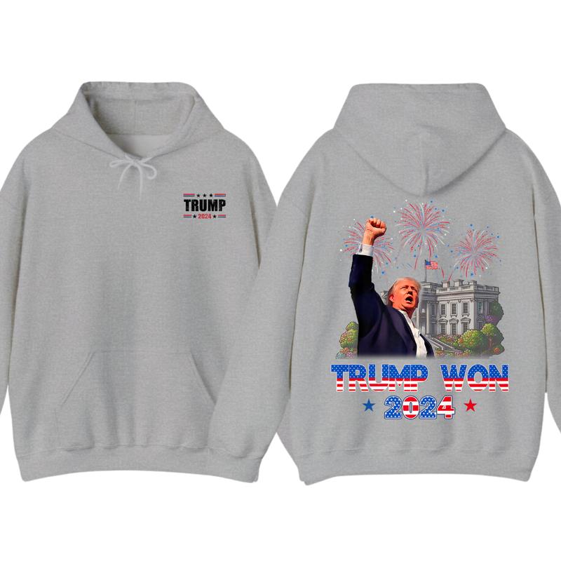 Trummmp Won 2024 Hoodie, t_shirt, President 47th Of White House Donald Trummp unisex T-Shirts, Sweatshirt (Image 4)