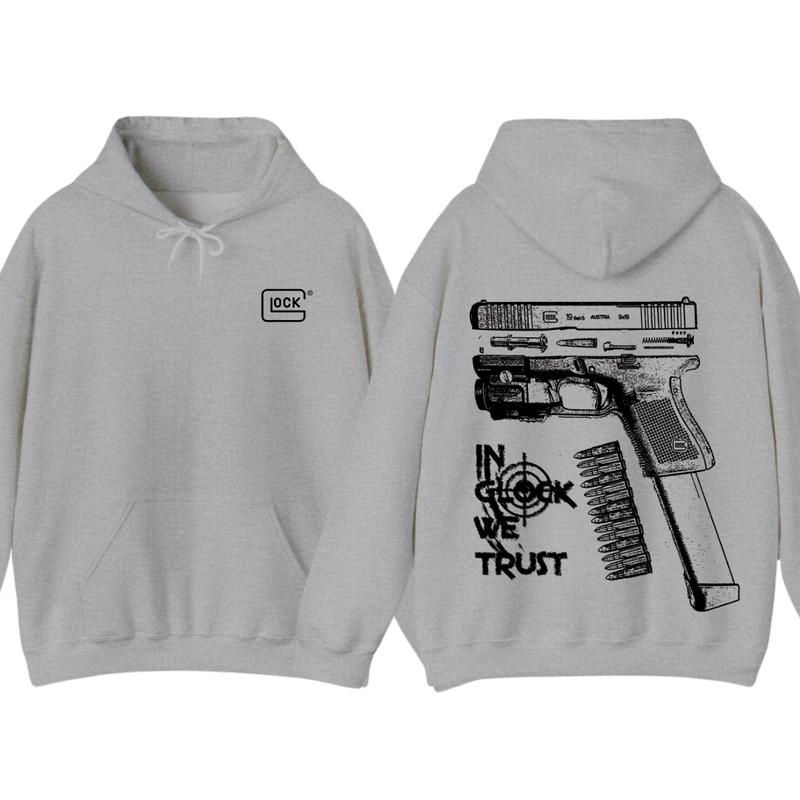 In GLock We Trust Hoodie - Glock Hoodie - Full Color Double Sided - Men's & Women's Classic Fit Long Sleeve... (Image 4)