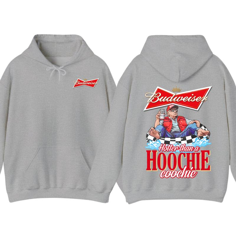 Budweiserr, Beer, Budweiser Hotter than a Hoochie Coochie Beer 2 Sides Hoodie, For Men, For Women T-Shirts,... (Image 4)