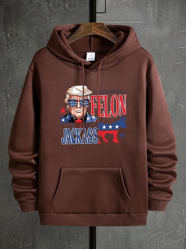 Men's Letter Graphic Print Drop Shoulder Hoodie, Casual Drawstring Pocket Sweatshirt, Daily Outdoor Men's... (Image 6)