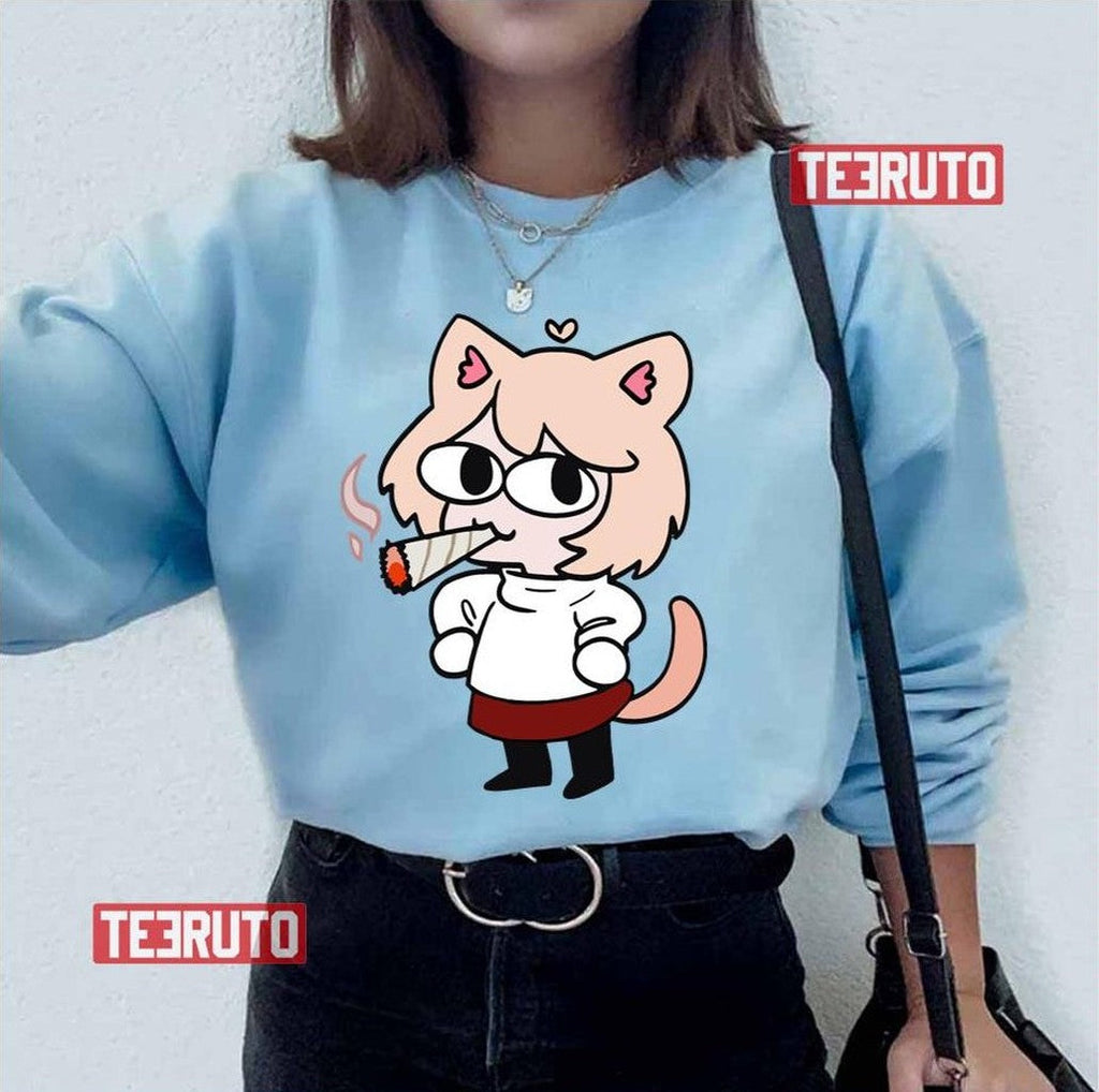 Smoking Cat Neco Arc Unisex T-Shirt Hoodie, Sweatshirt | PureTeeCo.com (Image 2)