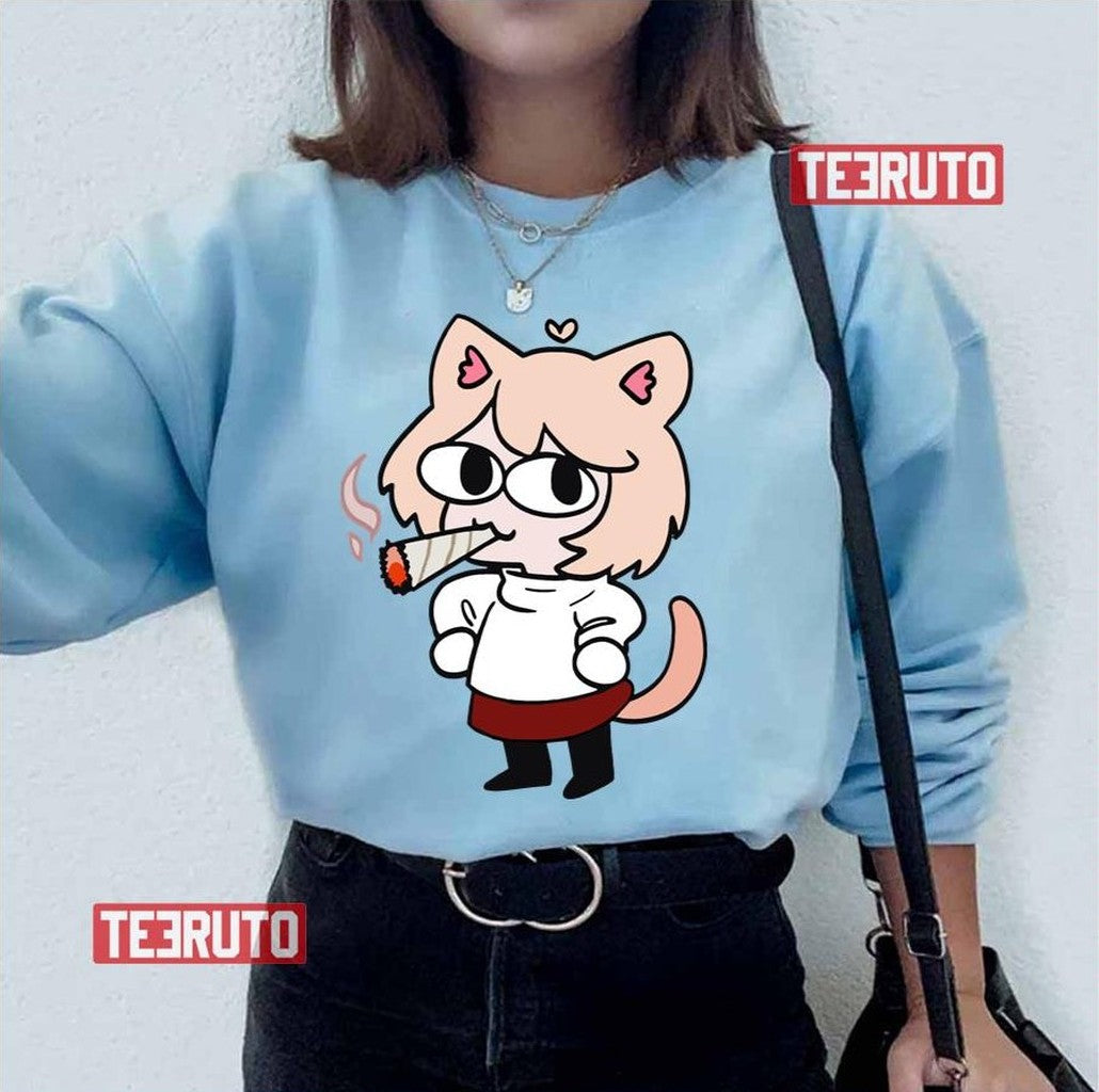 Smoking Cat Neco Arc Unisex T-Shirt Hoodie, Sweatshirt | PureTeeCo.com (Image 2)