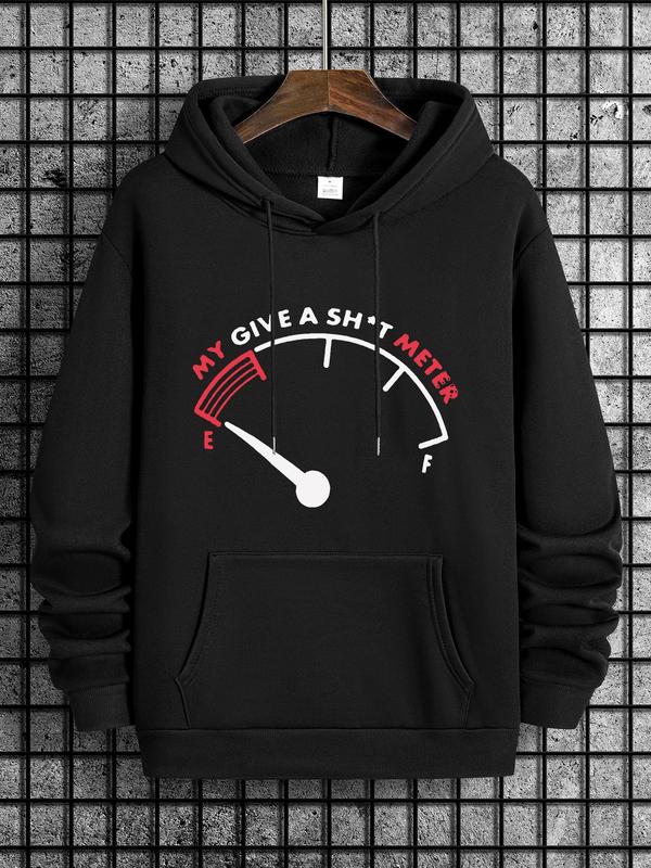 Men's Letter Graphic Print Drop Shoulder Hoodie, Casual Drawstring Pocket Sweatshirt, Daily Outdoor Men's... (Image 1)