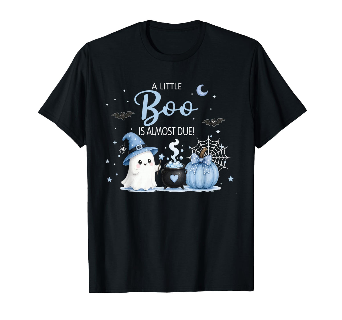 Little Boo Almost Due Baby Shower Boy Halloween Ghost Unisex T-shirt, Sweatshirt, Hoodie (1)