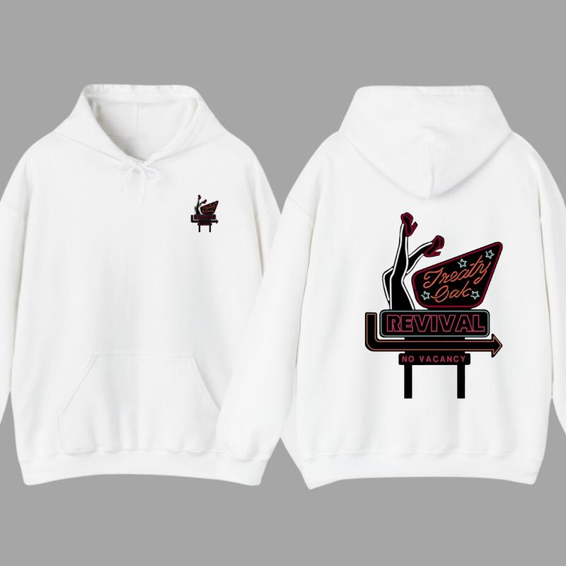 Treaty Oak Revival hoodie, Retro Neon Sign, Inspired Design With Bold Graphics Menswear Sweaters Tops Wetsuit... (Image 1)