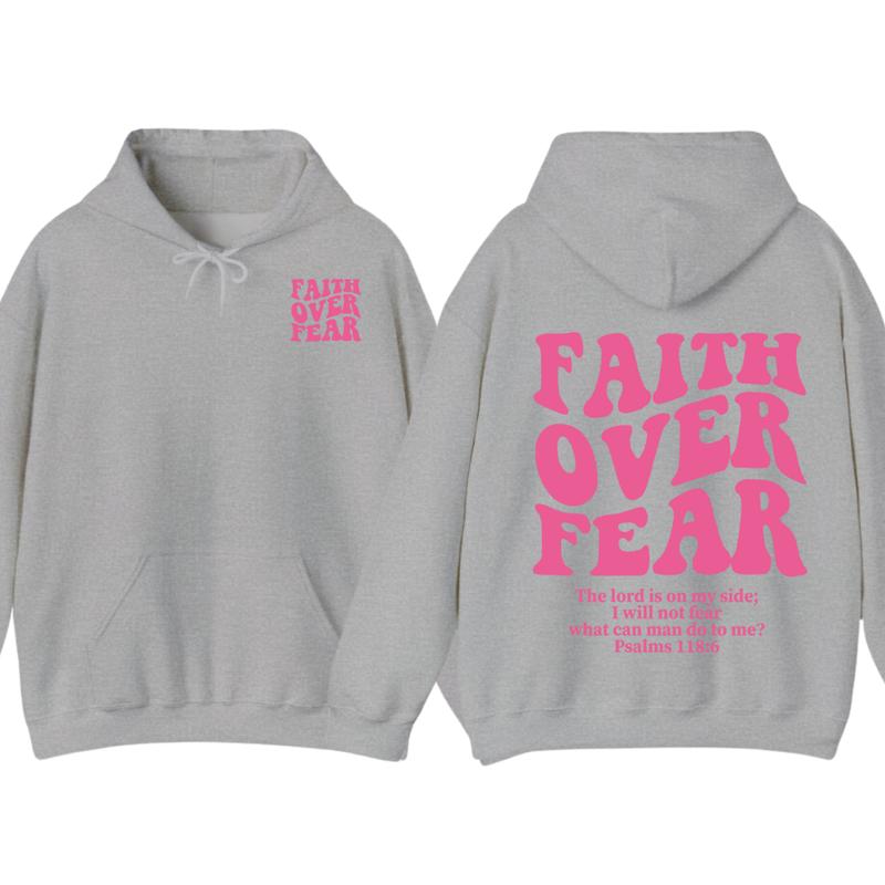 Faith Over Fear Christian Hoodie Bible Verse, Jesus Hoodie, Church hoodie, unisex T-Shirts, Sweatshirt (Image 4)