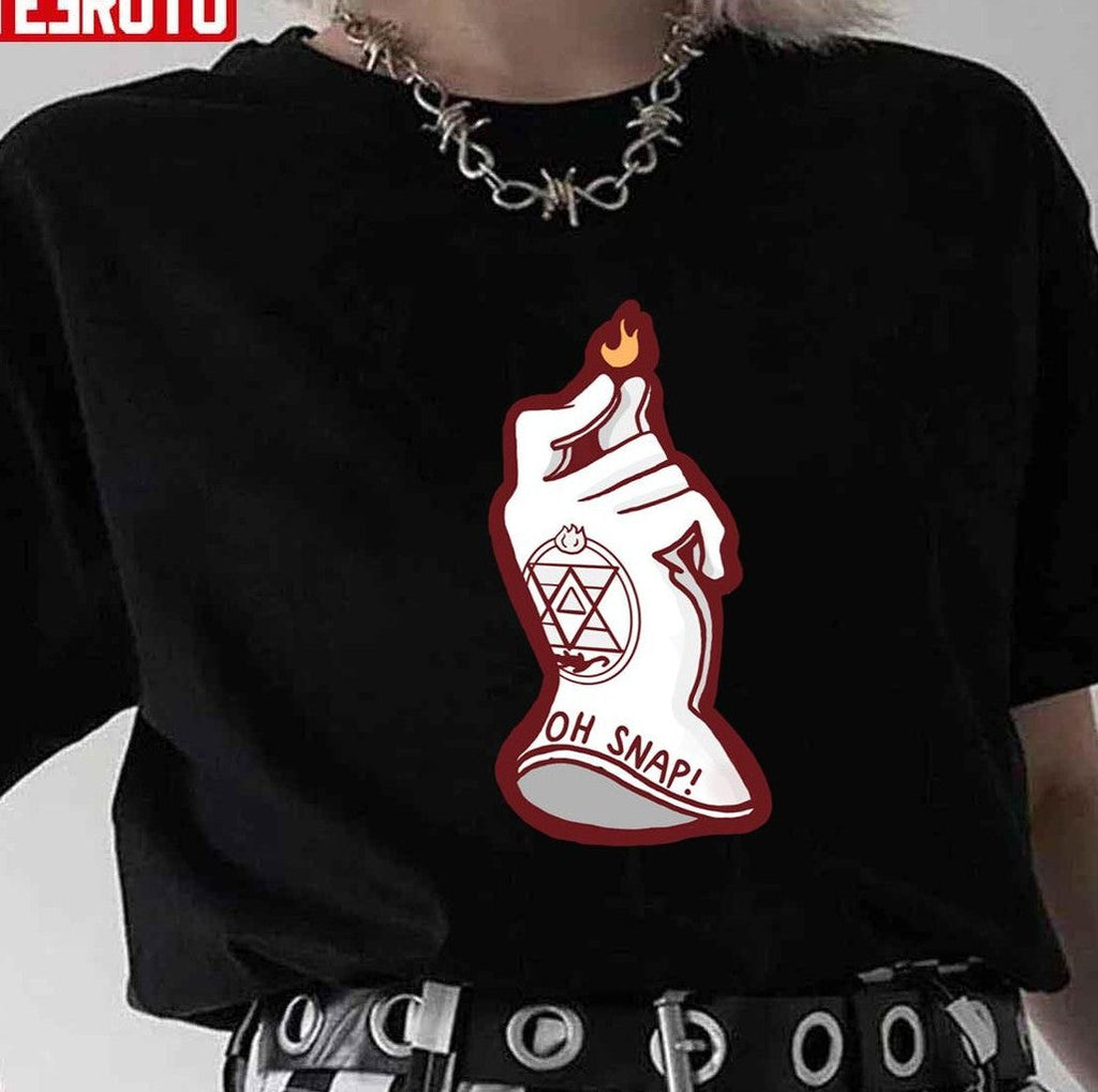 Roy Mustang Oh Snap Funny Design Fullmetal Alchemist Unisex T-Shirt Hoodie, Sweatshirt | PureTeeCo.com (Image 1)