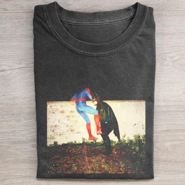 Vintage Halloween Graphic T-shirt, Spider Hero X Bat Hero Tee, Horror Movie Shirt, Horror Character, Funny... (Image 2)