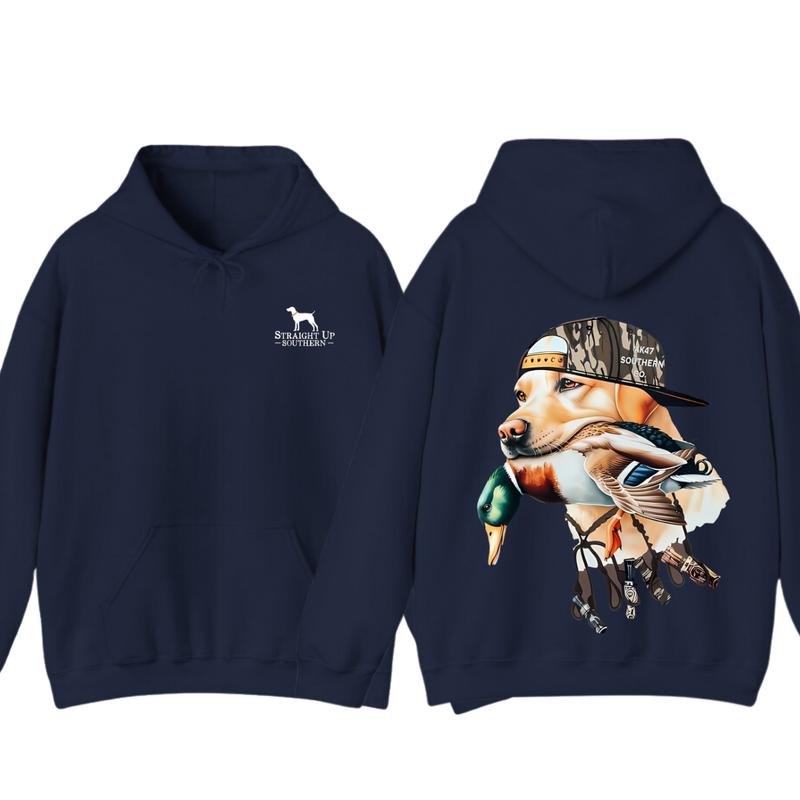 Bold Hunting Dog with Duck Graphic, Perfect for Outdoor Enthusiasts and Waterfowl Hunters, Unisex Hoodie... (Image 3)