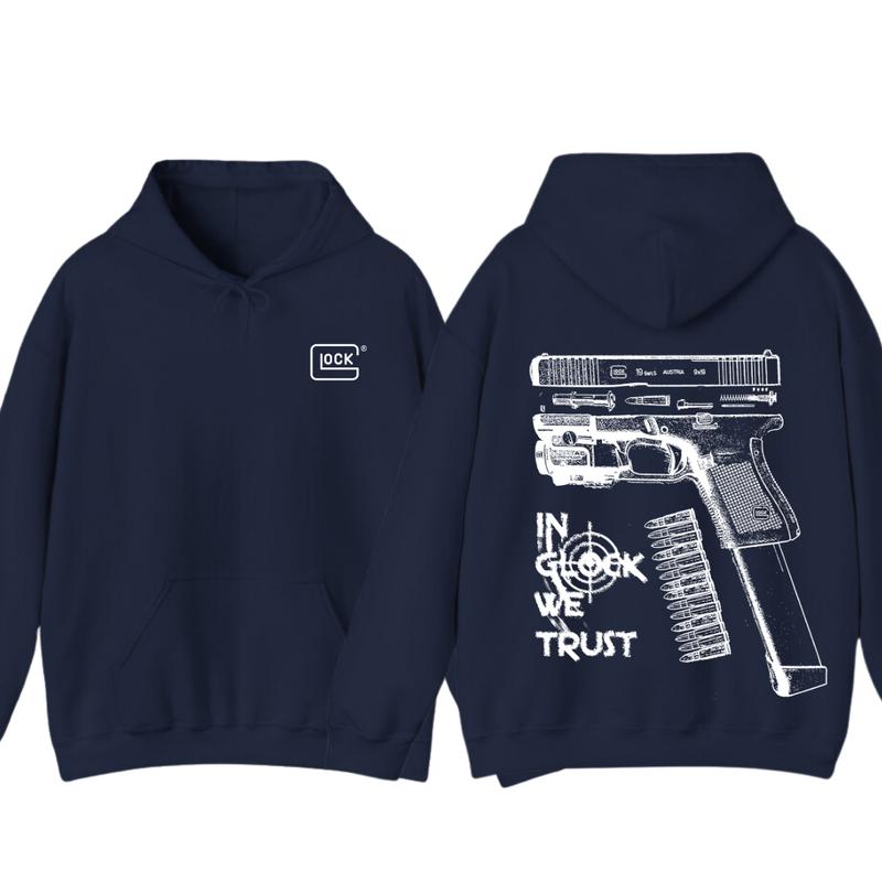 In GLock We Trust Hoodie - Glock Hoodie - Full Color Double Sided - Men's & Women's Classic Fit Long Sleeve... (Image 9)