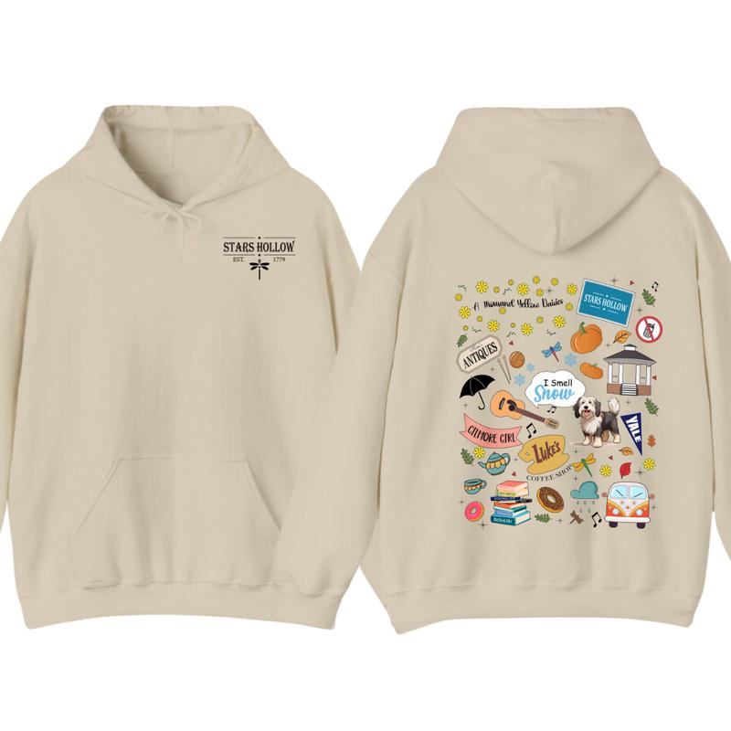 Stars Hollow Hoodie, Lukes Diner, Gilmore Girl tshirt Eras, Fall Comfort Womenswear Sweatshirt | PureTeeCo.com (Image 5)