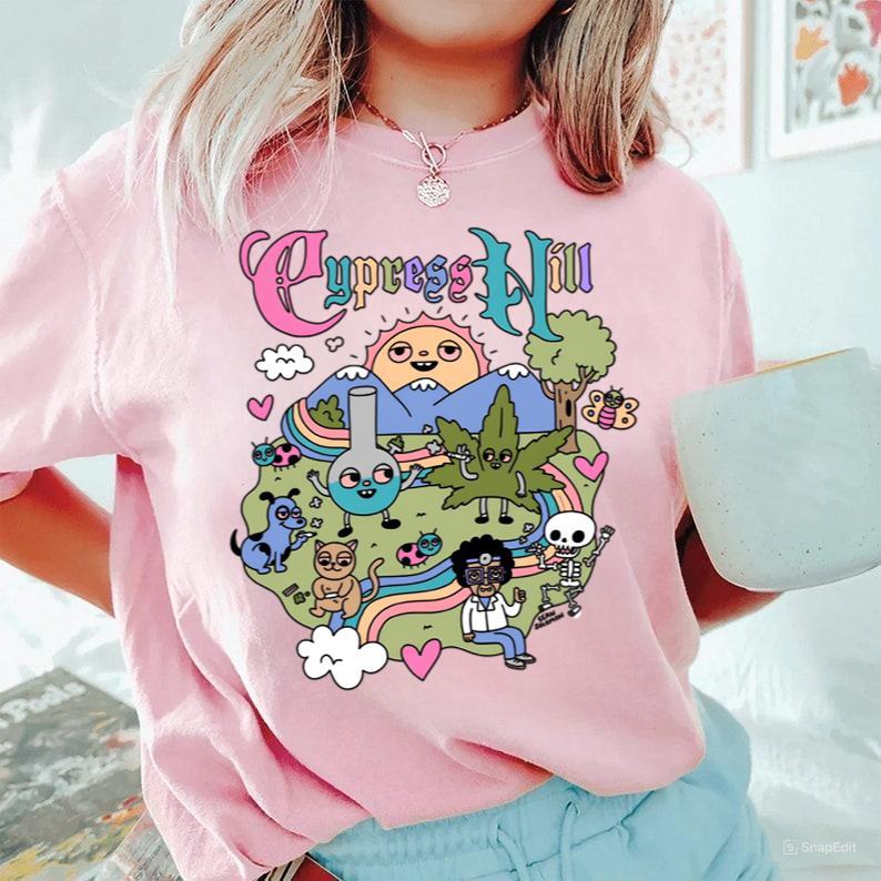 Cypress Hill - Happy Time T-Shirt Cute Rainbow Sunny T-Shirt Casual Cotton Hoodie, Sweatshirt | PureTeeCo.com (Image 3)