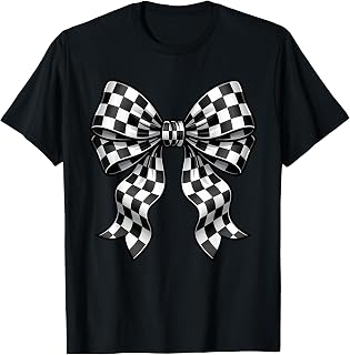 Coquette Bow Race Car Racing Checkered Flag Unisex T-shirt, Sweatshirt, Hoodie (1)