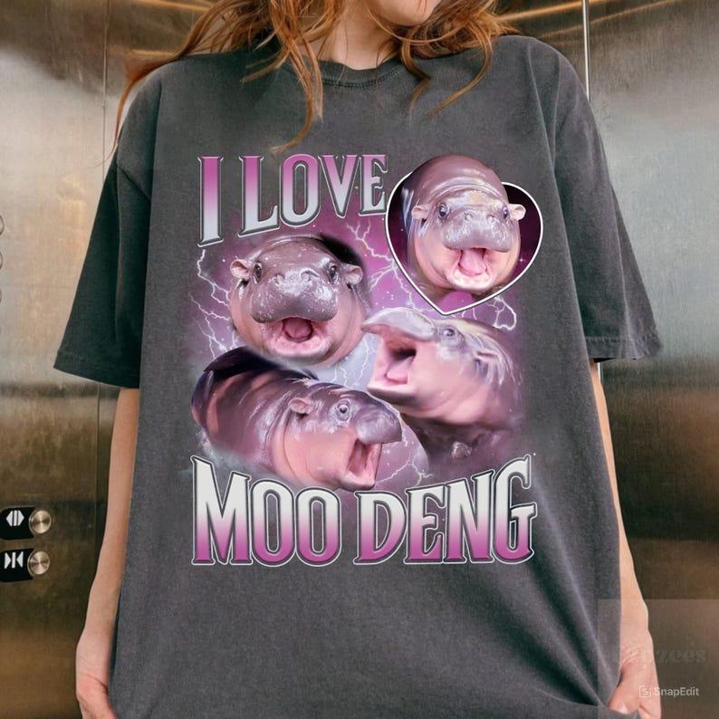 Moo Deng Shirt, I Love Moo Deng Shirt, Khao Kheow Open Zoo T-Shirt, Hippo Lover T-Shirt Hoodie, Sweatshirt (Image 2)