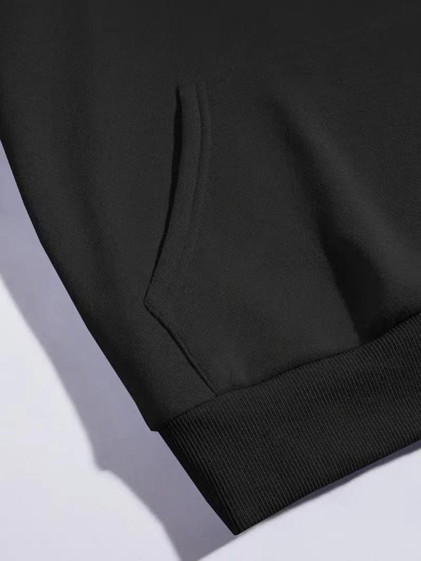 Letter Print Men's Casual Hoodie with Drawstring Pockets, Regular Fit Sweatshirt, 2000s Y2K Clothes for Fall &... (Image 3)
