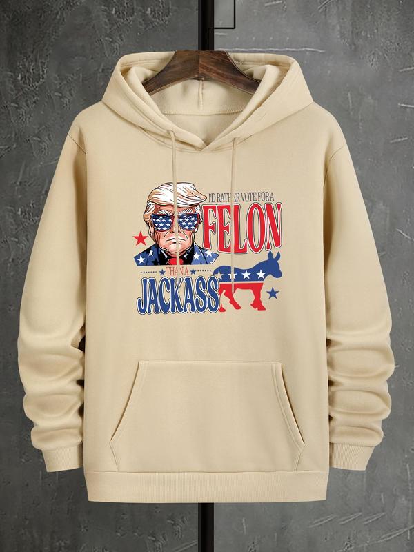 Men's Letter Graphic Print Drop Shoulder Hoodie, Casual Drawstring Pocket Sweatshirt, Daily Outdoor Men's... (Image 7)