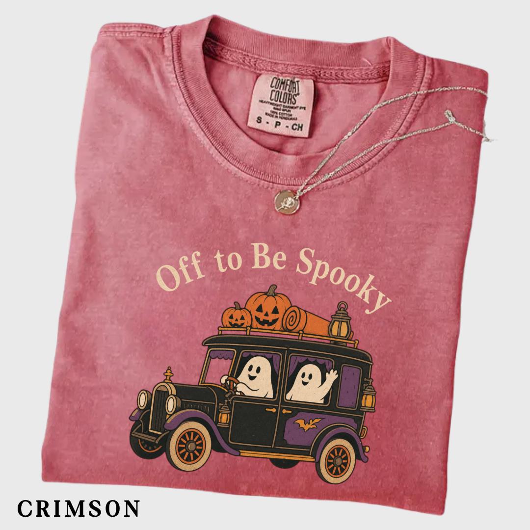 Off Spooky Ghos Halloween Tee Spooky Season Retro Ghost Trick Treat Ghost Driving Tee (4)