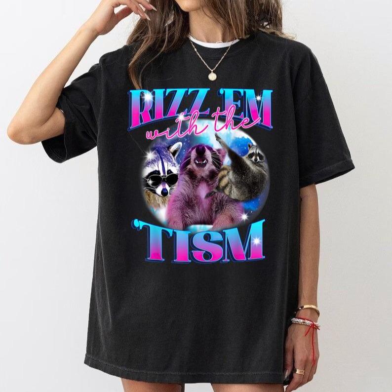 Autism Funny Rizz Em With The Tism Meme Autistic Opossum T-Shirt Hoodie, Sweatshirt | PureTeeCo.com (Image 1)
