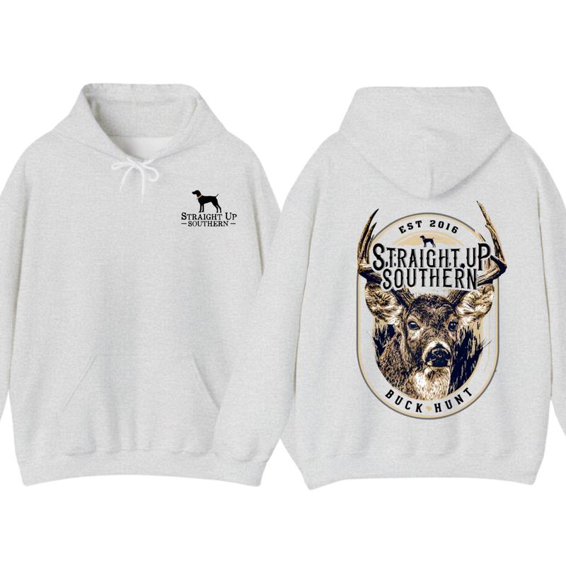 Straight Up Southern Buck Hunt Hoodie, Perfect for Every Outdoor Adventure Classic Cotton Classic Cotton... (Image 3)