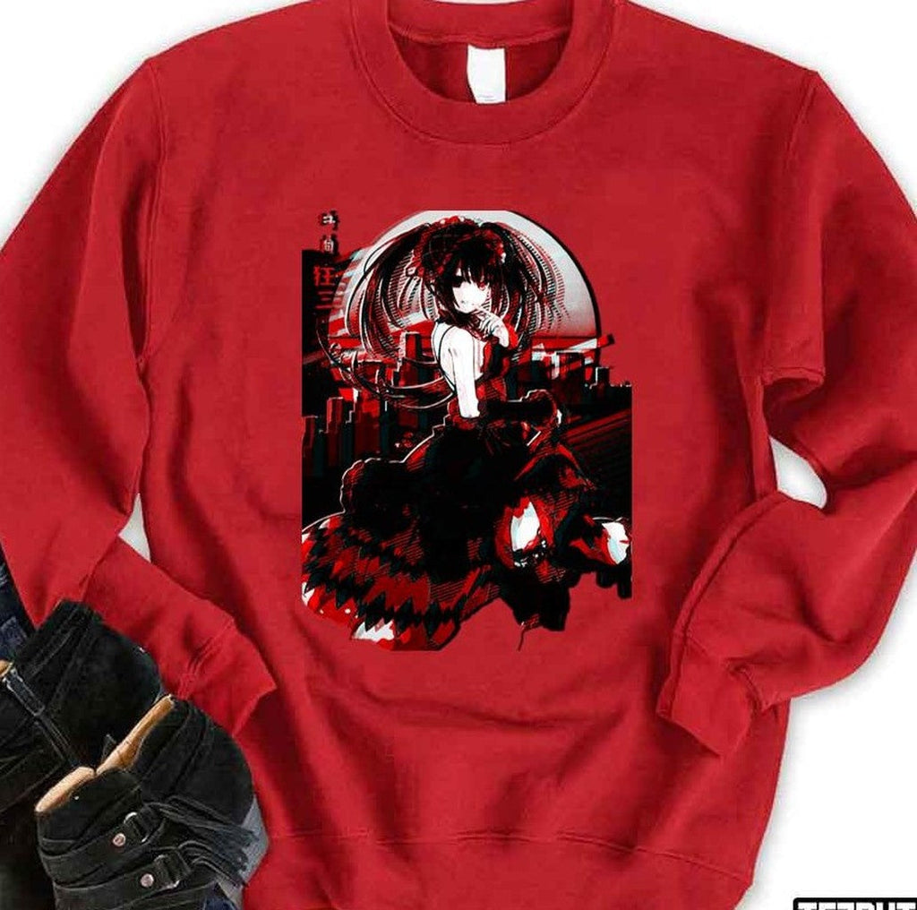 Anime Creepy Kurumi Tokisaki Date A Live Fanart Unisex T-shirt Hoodie, Sweatshirt | PureTeeCo.com (Image 2)