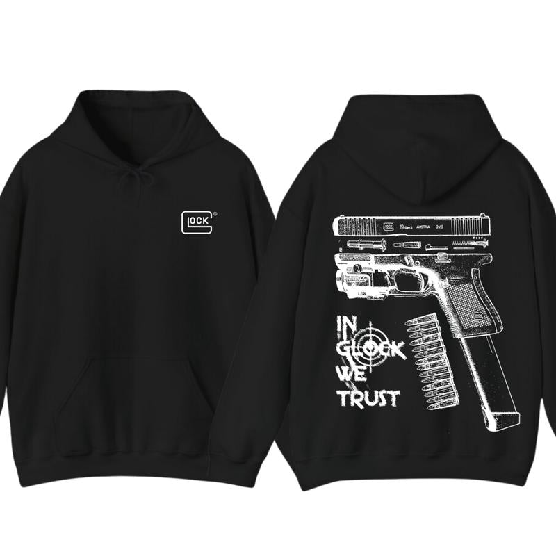 In GLock We Trust Hoodie - Glock Hoodie - Full Color Double Sided - Men's & Women's Classic Fit Long Sleeve... (Image 1)