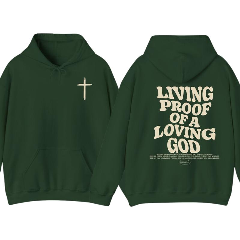 Living Proof of a Loving God Faith and Love Hoodie, Church Hoodie T-Shirts, Sweatshirt | PureTeeCo.com (Image 7)