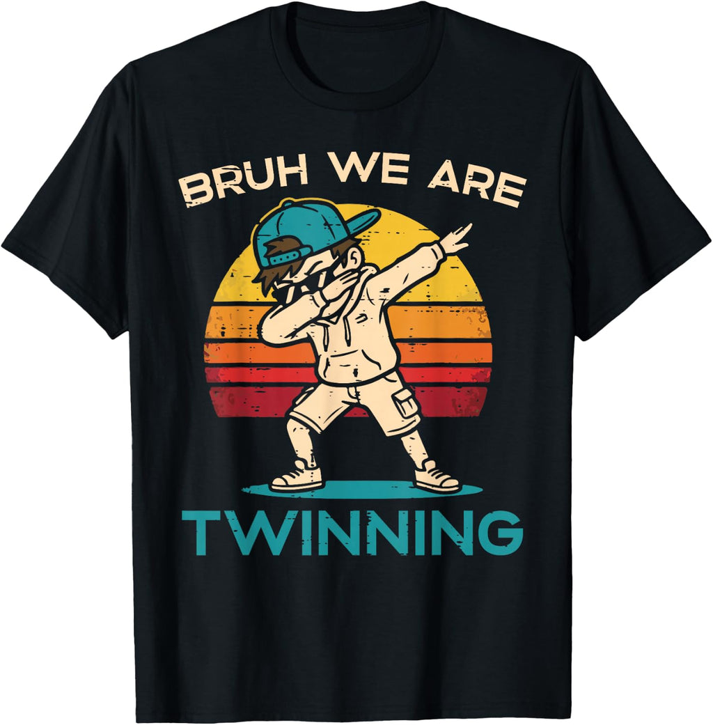 Bruh Twinning Boy Dab Retro Twin Day Meme Unisex T-shirt, Sweatshirt, Hoodie (1)